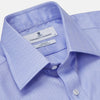 View 4 of product Blue Herringbone Regular Fit Shirt With Kent Collar
