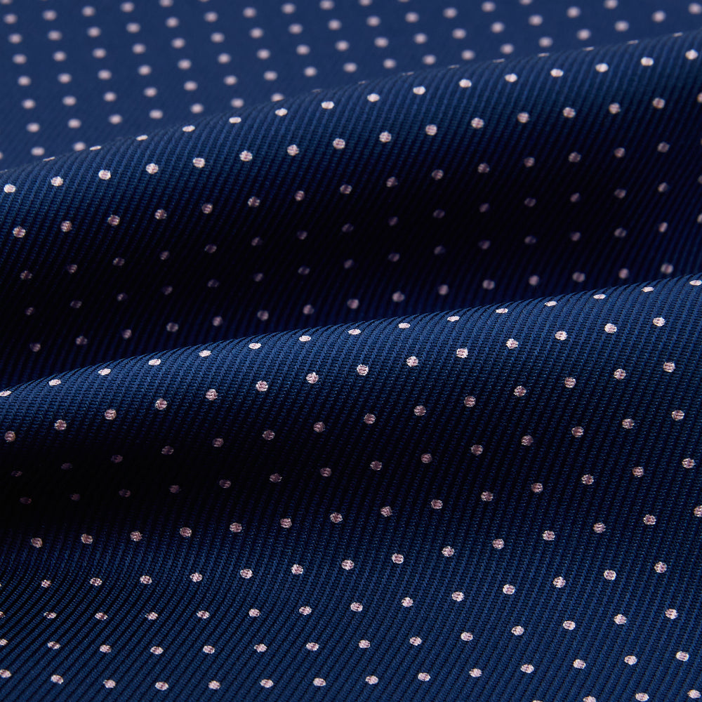 Pink Dot and Royal Blue Silk Cravat