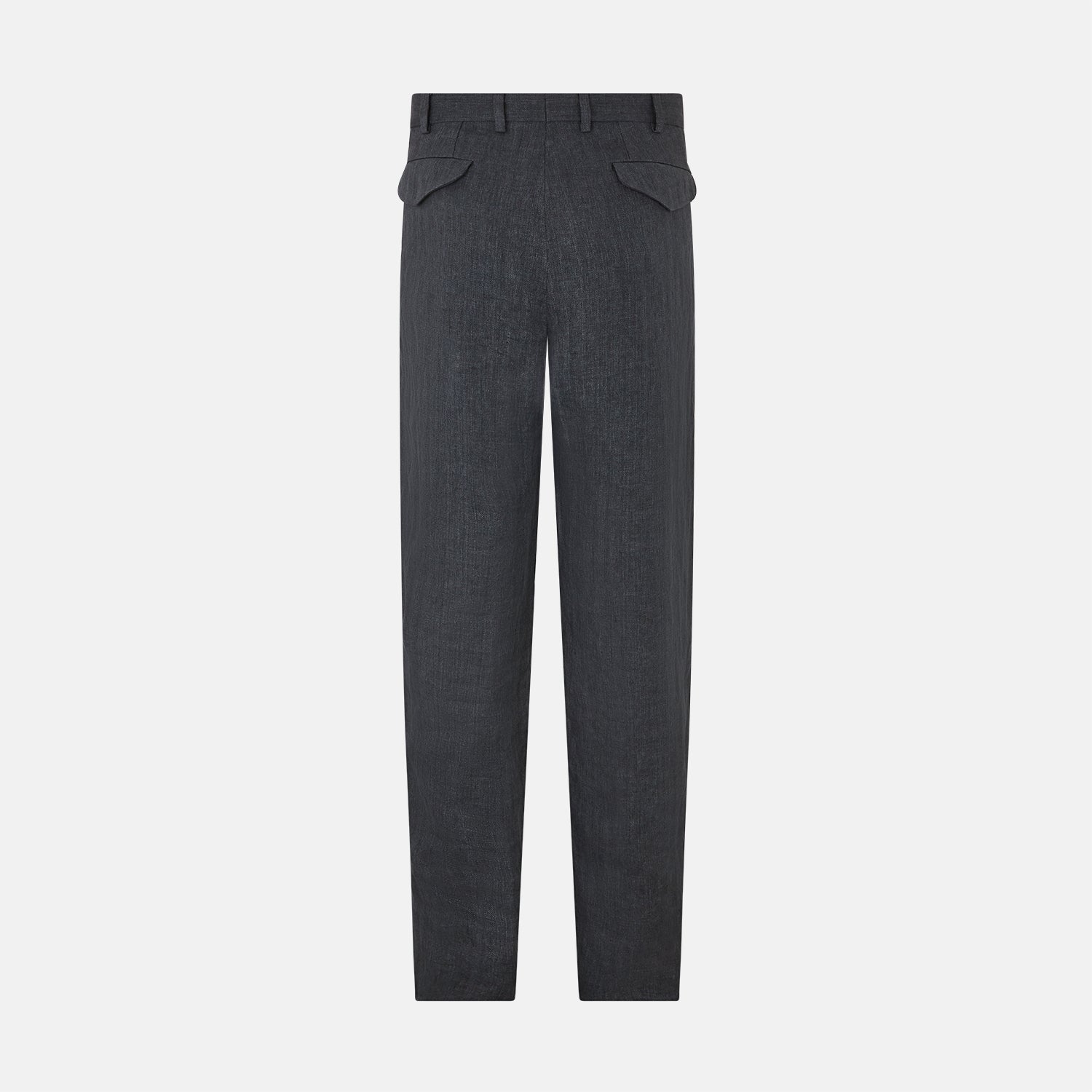 View 3 of product Ash Linen Herringbone Edmund Trousers