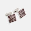 View 1 of product Burgundy Floral Square Cufflinks