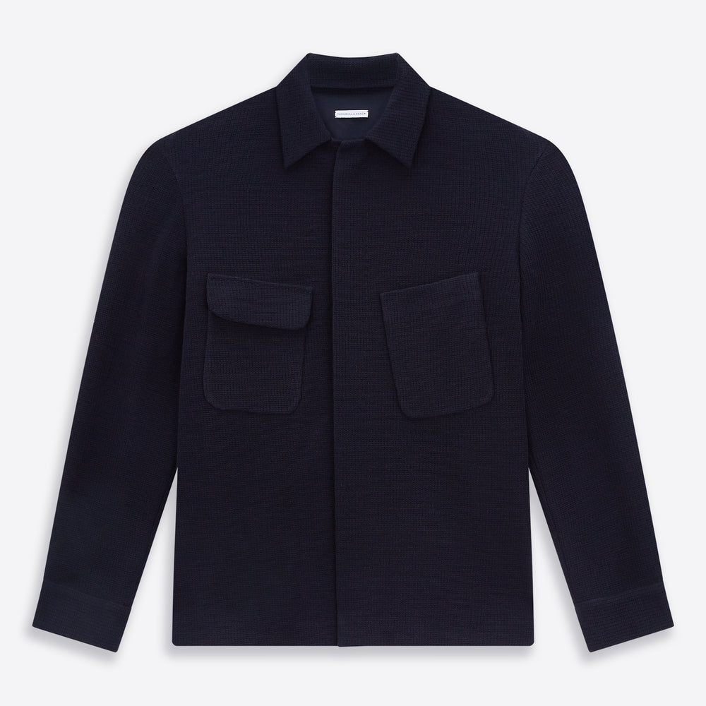 Navy Greenwich Knitted Overshirt