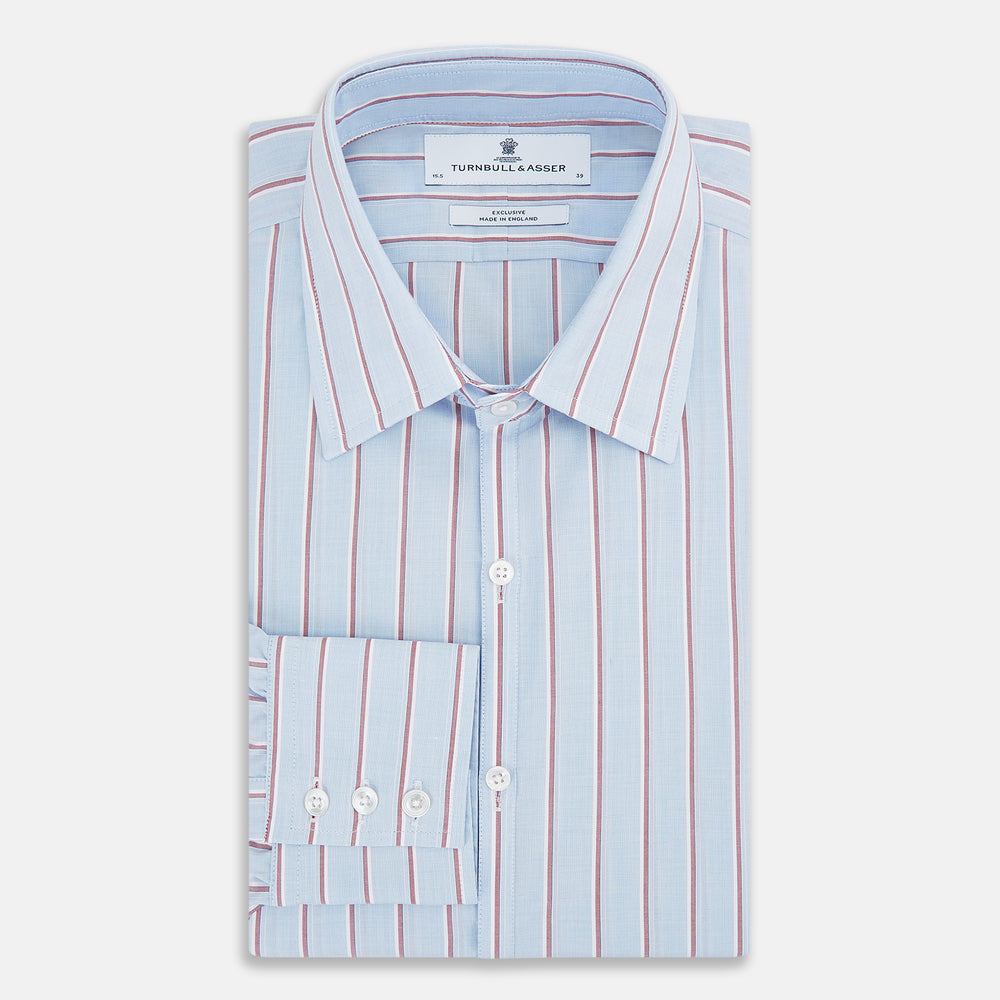 Blue and Burgundy Multi-Stripe Westminster Shirt
