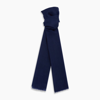 Navy Cashmere Scarf Image 2
