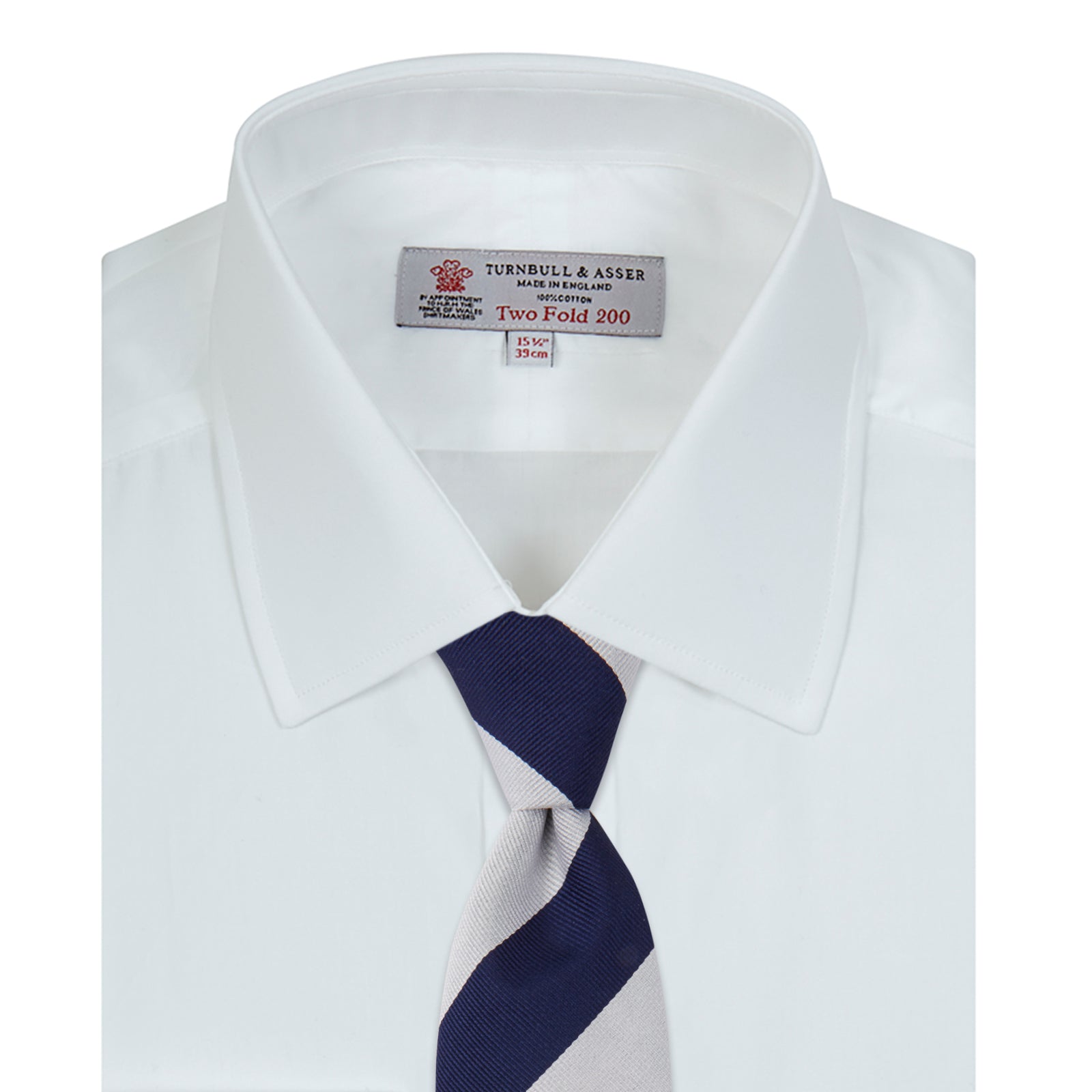 View 4 of product Two-Fold 200 White Cotton Shirt with T&A Collar and Double Cuffs