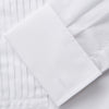 View 4 of product White Pleated Cotton Dress Shirt with T&A Collar and Double Cuffs