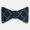 View 1 of product Blue Diagonal Check Silk Blend Bow Tie