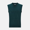 View 1 of product Forest Green Melange V-neck Cashmere Vest