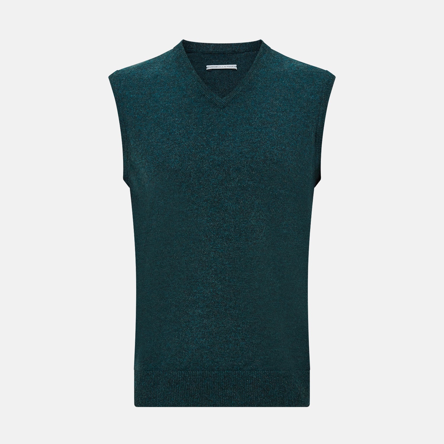 View 1 of product Forest Green Melange V-neck Cashmere Vest