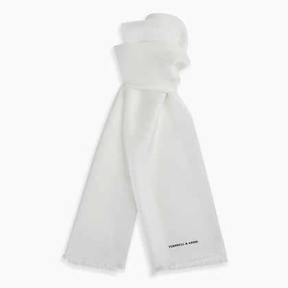 mens white silk dress scarf Silk tuxedo scarf