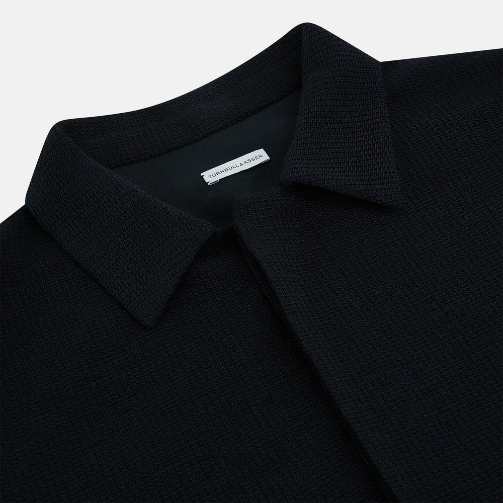 Navy Greenwich Knitted Overshirt