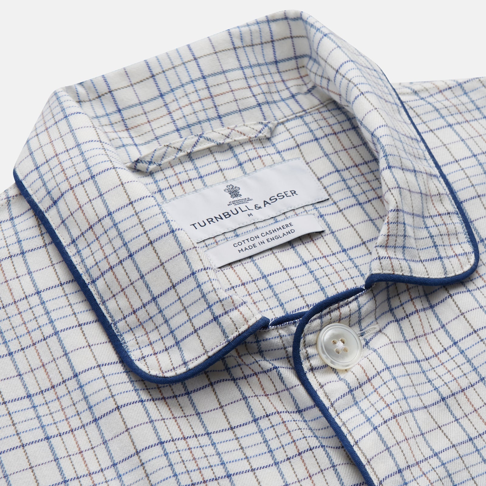 View 4 of product Blue Multi Check Cotton-Cashmere Modern Pyjama Set