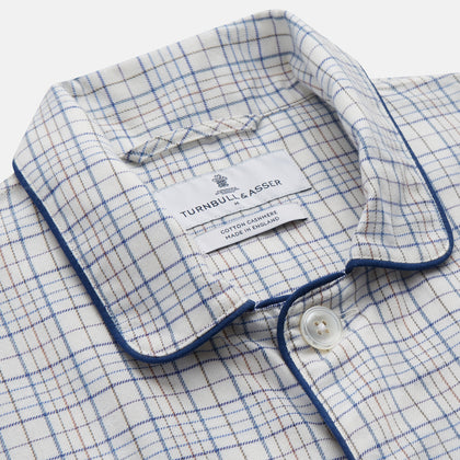 Blue Multi Check Cotton-Cashmere Modern Pyjama Set Image 3