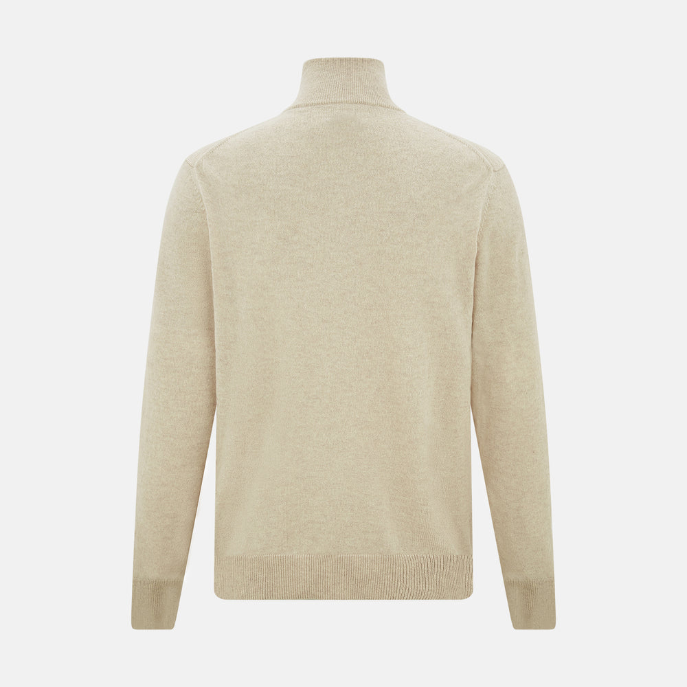 Cream Half-Zip Cashmere Jumper