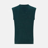 View 3 of product Forest Green Melange V-neck Cashmere Vest