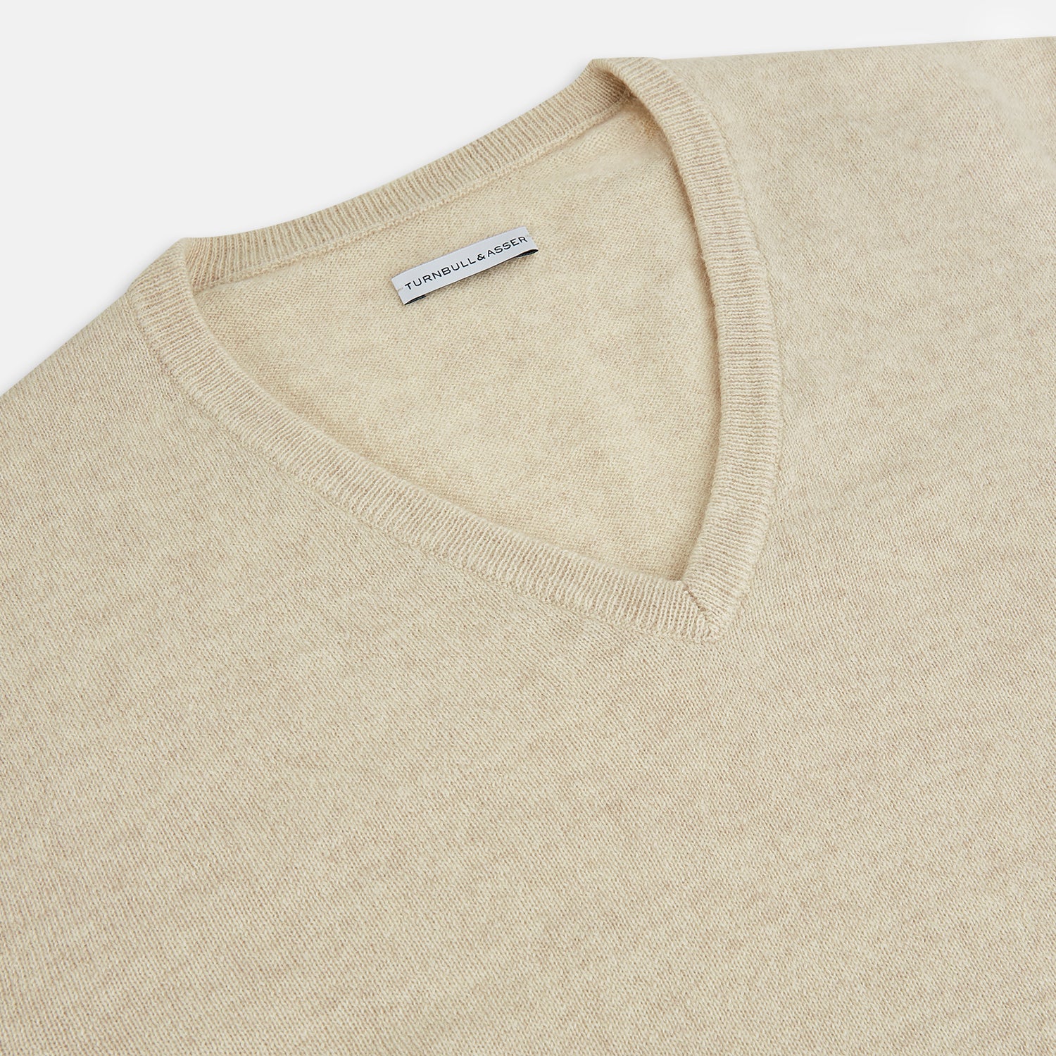 View 2 of product Ivory Cashmere V-Neck Jumper