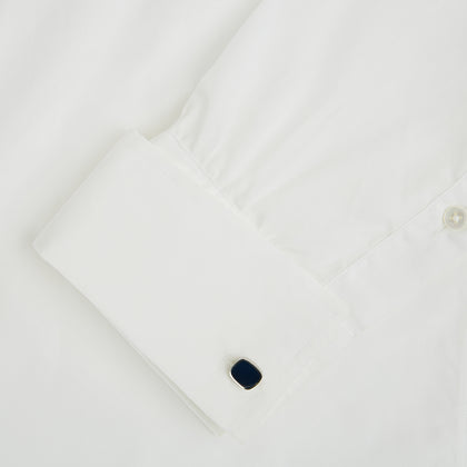 Navy Rounded Square Cufflinks Image 2