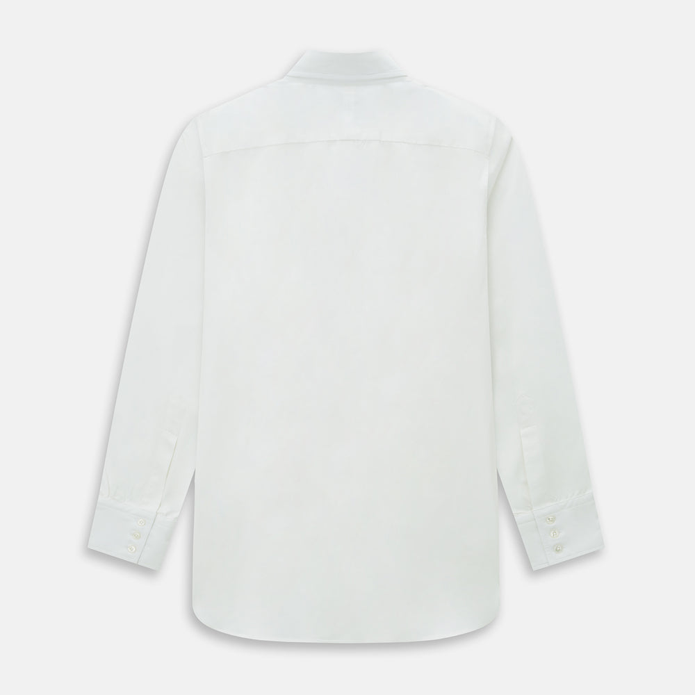 PLAIN WHITE WINDSOR SHIRT WITH TURNBULL OPEN COLLAR AND 3-BUTTON CUFFS