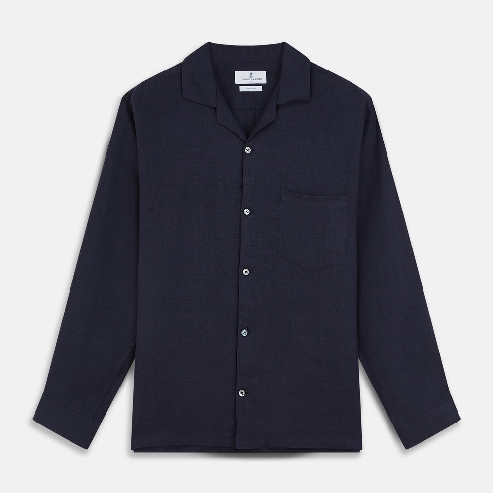 Navy Hemp Holiday Fit Winnington Shirt