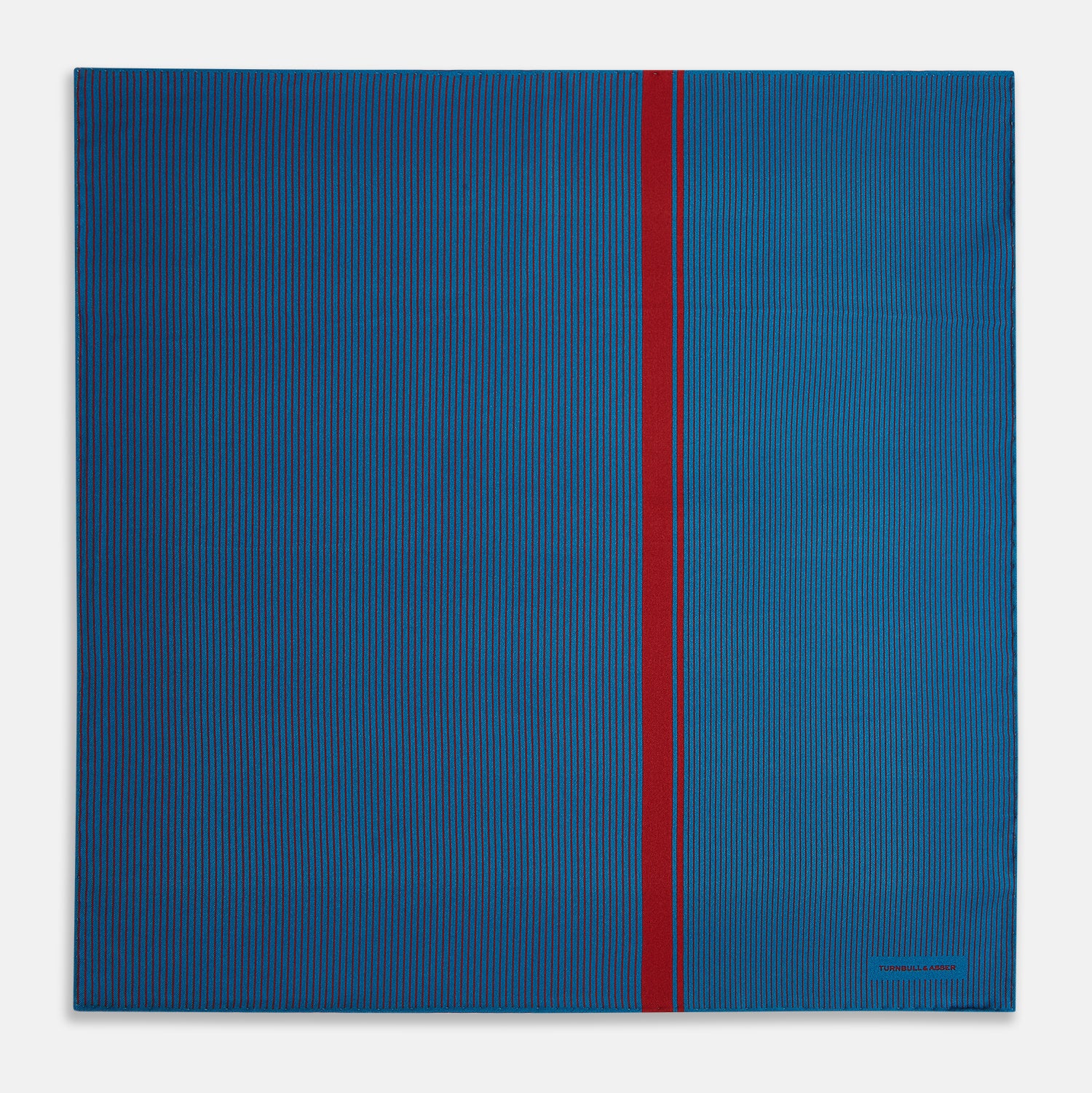 Image 4 of product Blue and Red Stripe Silk Pocket Square
