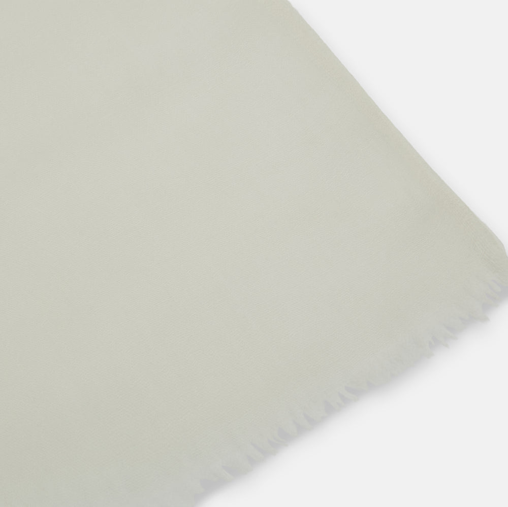 White Hand-Dyed Cashmere Scarf