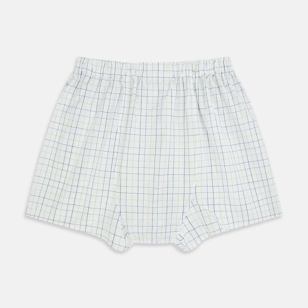 Forest Green Grid Check Godfrey Boxer Shorts