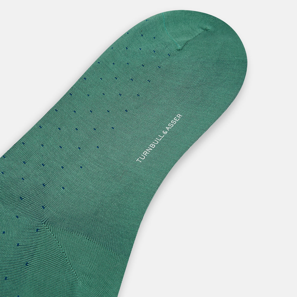 Forest Green/Navy Polka Dot Long Socks
