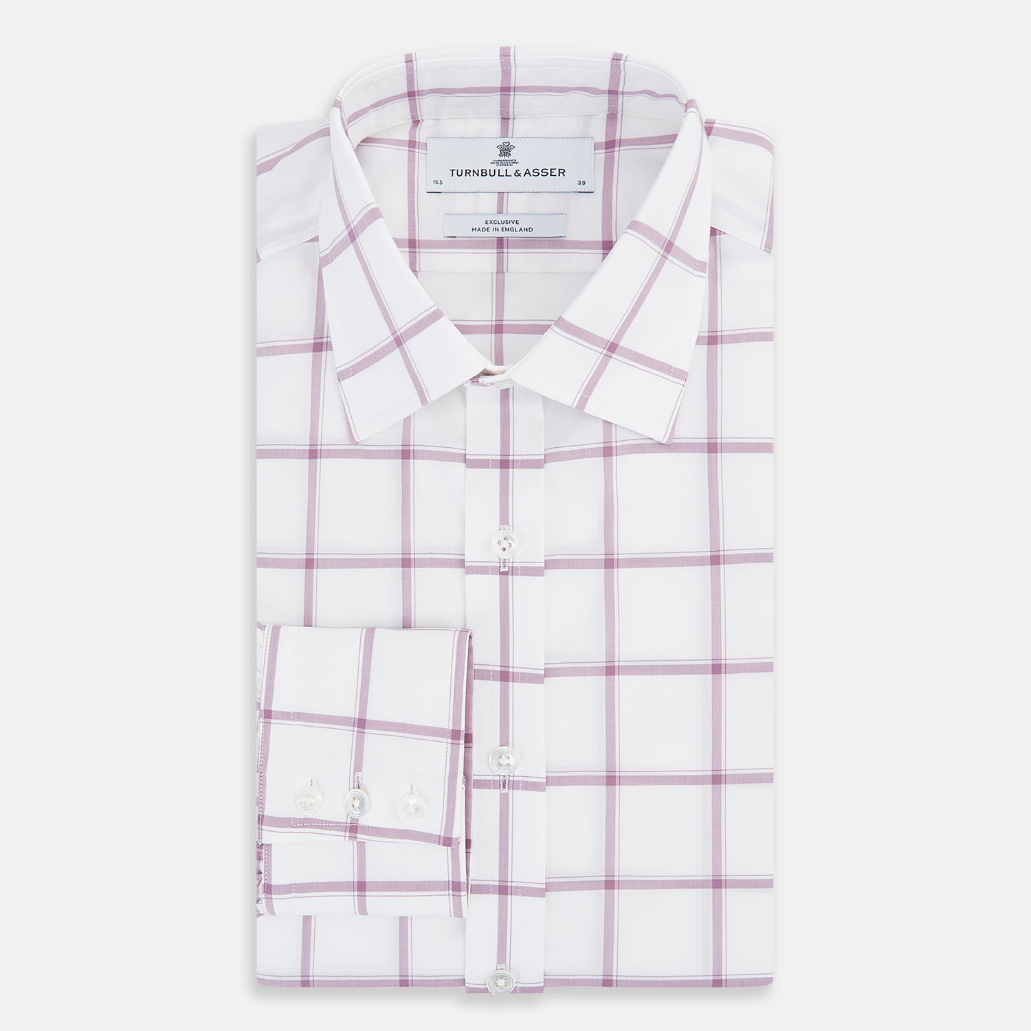 View 5 of product Antique Pink Grid Check Mayfair Shirt