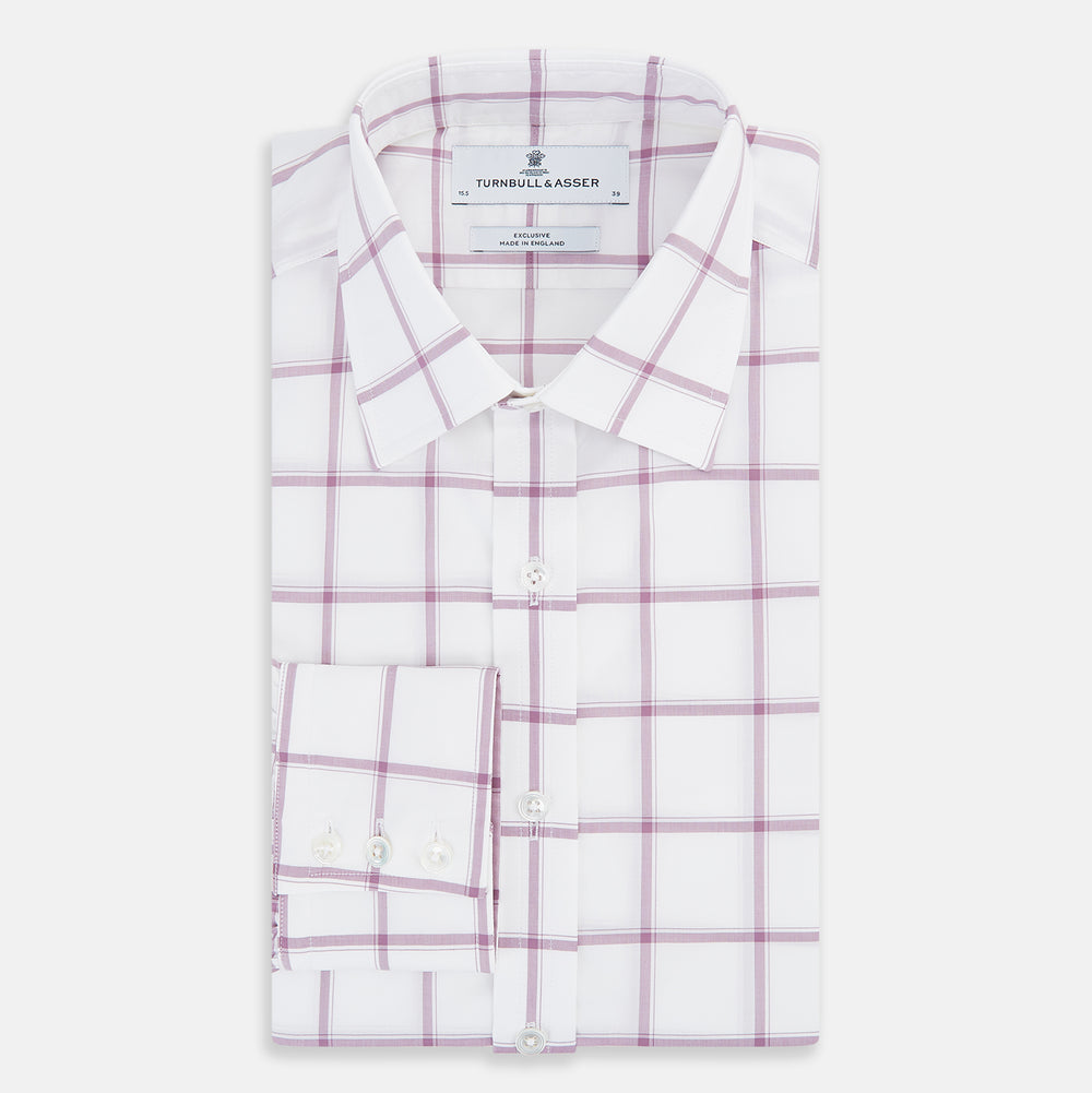 Antique Pink Grid Check Mayfair Shirt