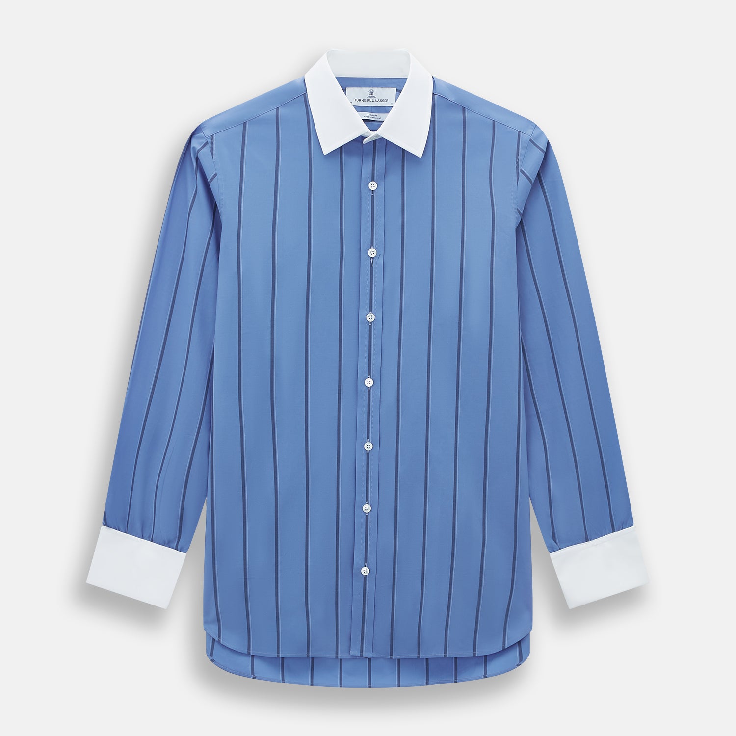View 1 of product Colony Blue Track Stripe Shirt with Contrast T&A Collar and Cuffs