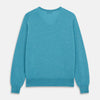 View 3 of product Turquoise Kennedy Merino V-Neck Jumper