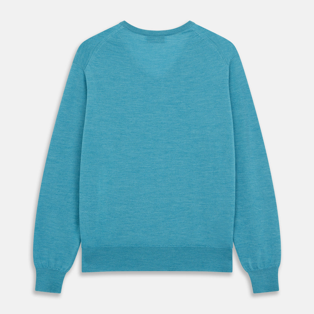 Turquoise Kennedy Merino V-Neck Jumper