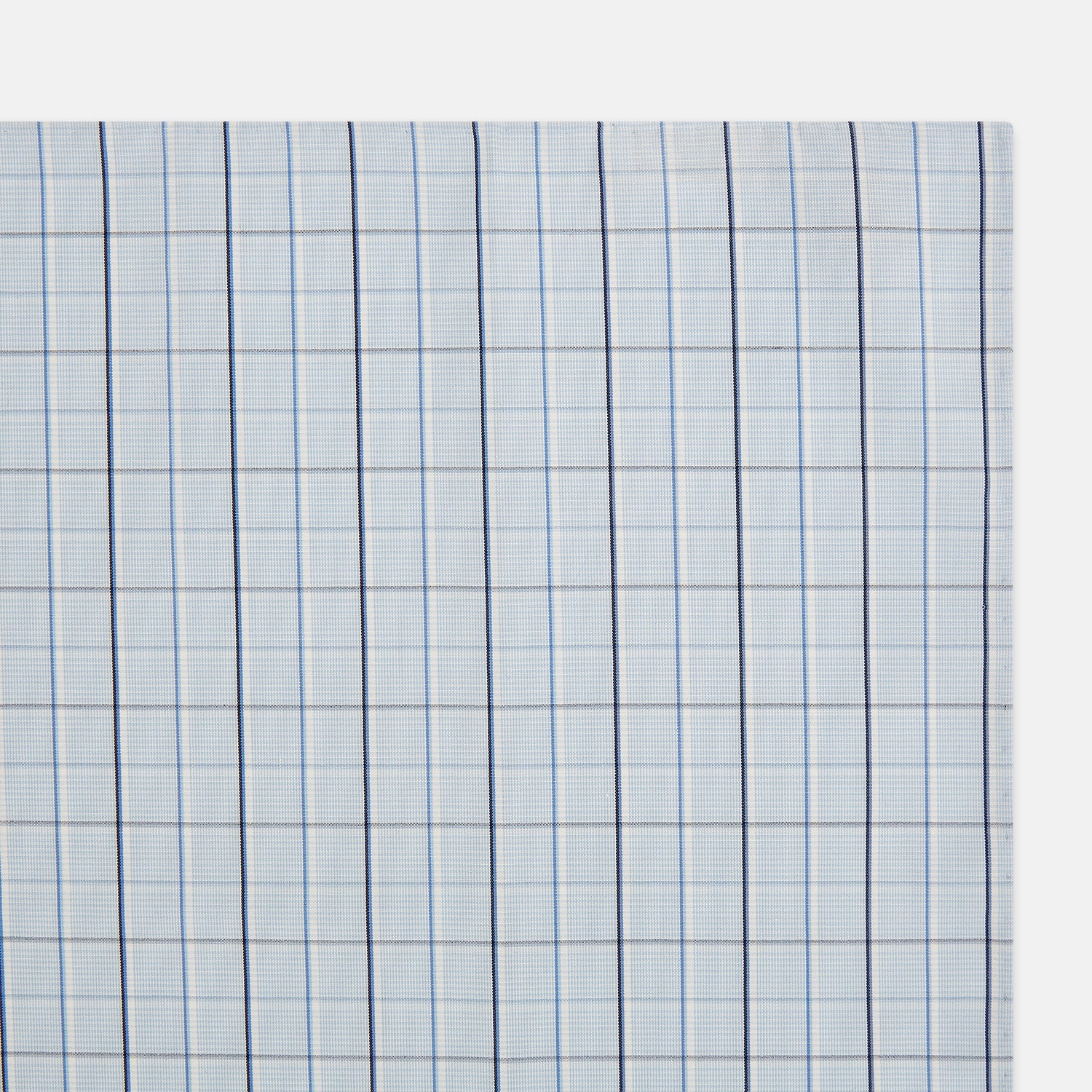 View 2 of product Navy and Blue Combination Check Hand-Rolled Handkerchief