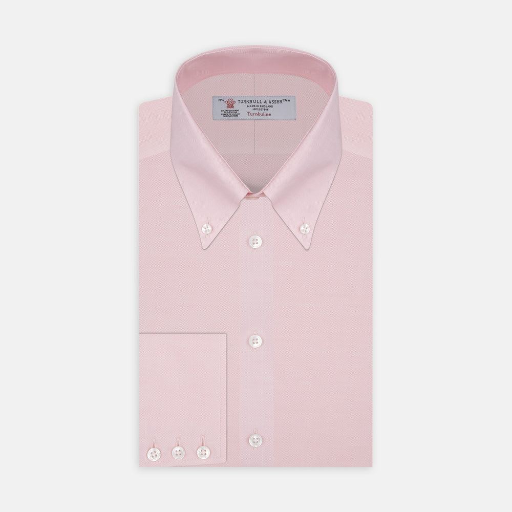 Pink Royal Oxford Cotton Shirt with Button-Down Collar and 3-Button Cuffs