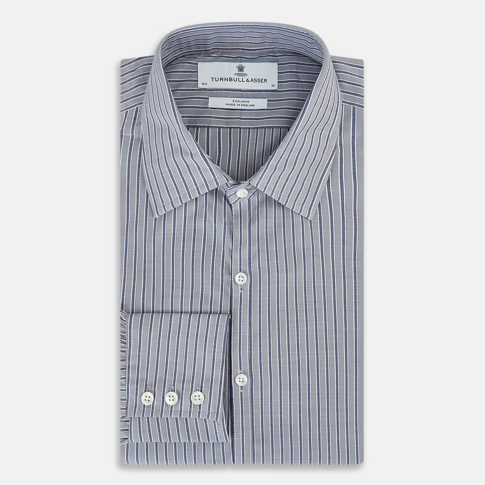 Grey Ticking Stripe Westminster Shirt