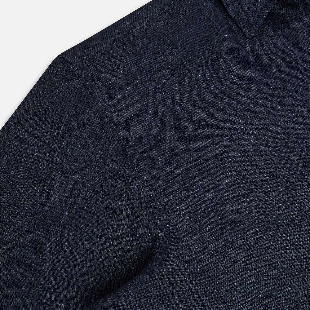 Navy Linen Windsor Shirt