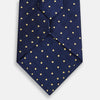 View 3 of product Navy and Gold Micro Dot Silk Tie