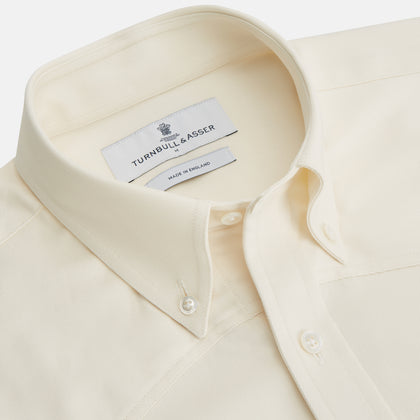 Cream Cotton Weekend Fit Western Shirt with Dorset Collar Image 4