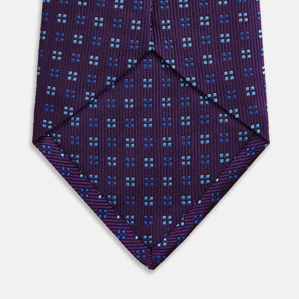 MINI SQUARE SPOT PLUM BLUE TIE Image 3