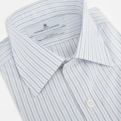 Sky Blue Combination Stripe Mayfair Shirt Image 1