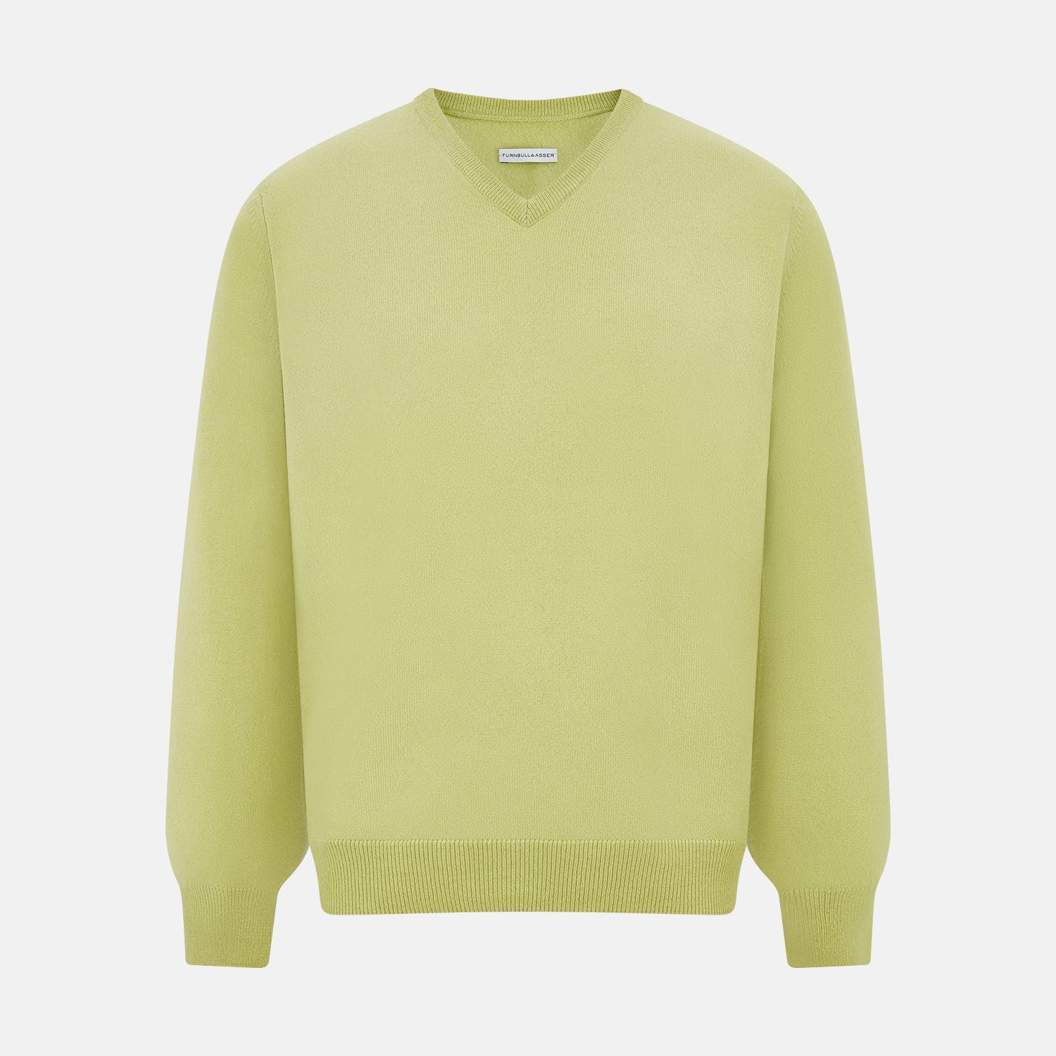 View 1 of product Melon Green Cashmere V-Neck Jumper