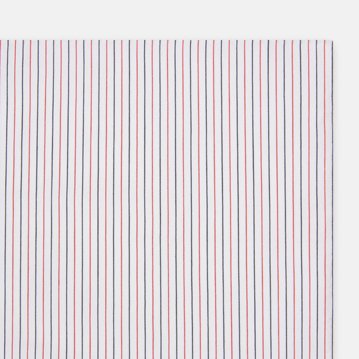Hand Rolled Red and Navy Pinstripe Handkerchief Image 1