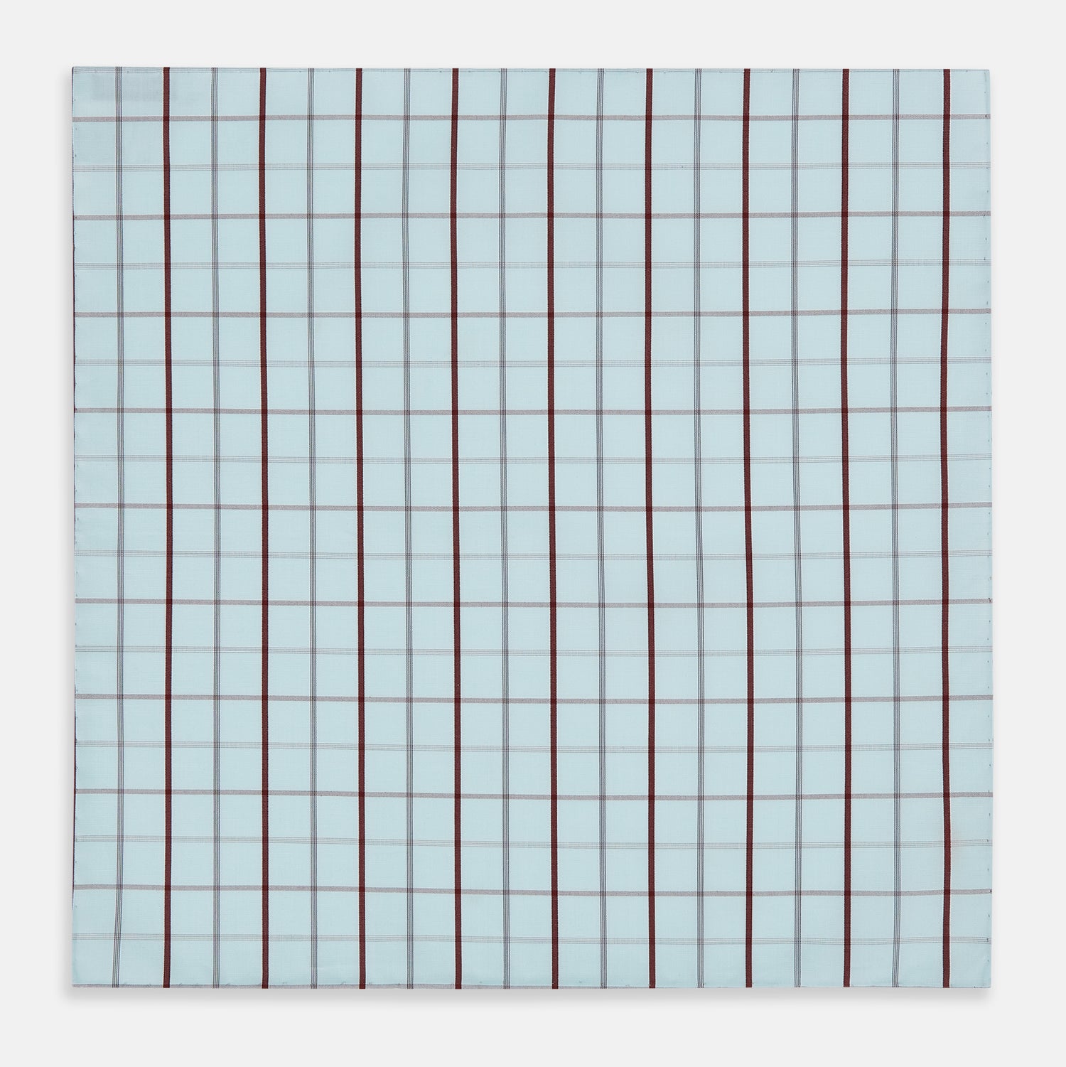 Image 3 of product Burgundy Combination Check Hand-Rolled Handkerchief