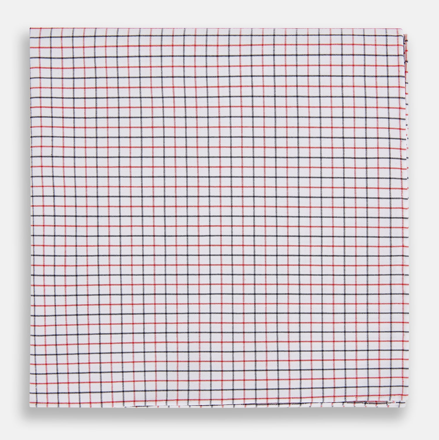 View 1 of product Hand Rolled Red and Navy Graph Check Handkerchief