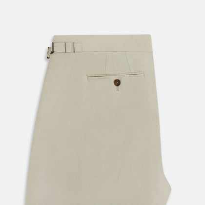 Taupe Cotton Blend Henry Trousers Image 12