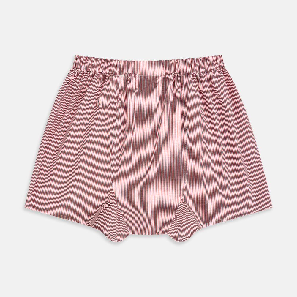 Red Fine Bengal Stripe Godfrey Boxer Shorts