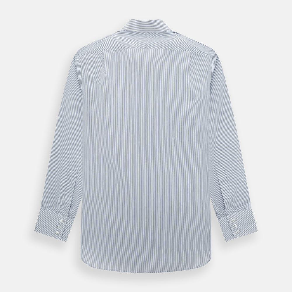 Navy and White Ticking Stripe Mayfair Shirt
