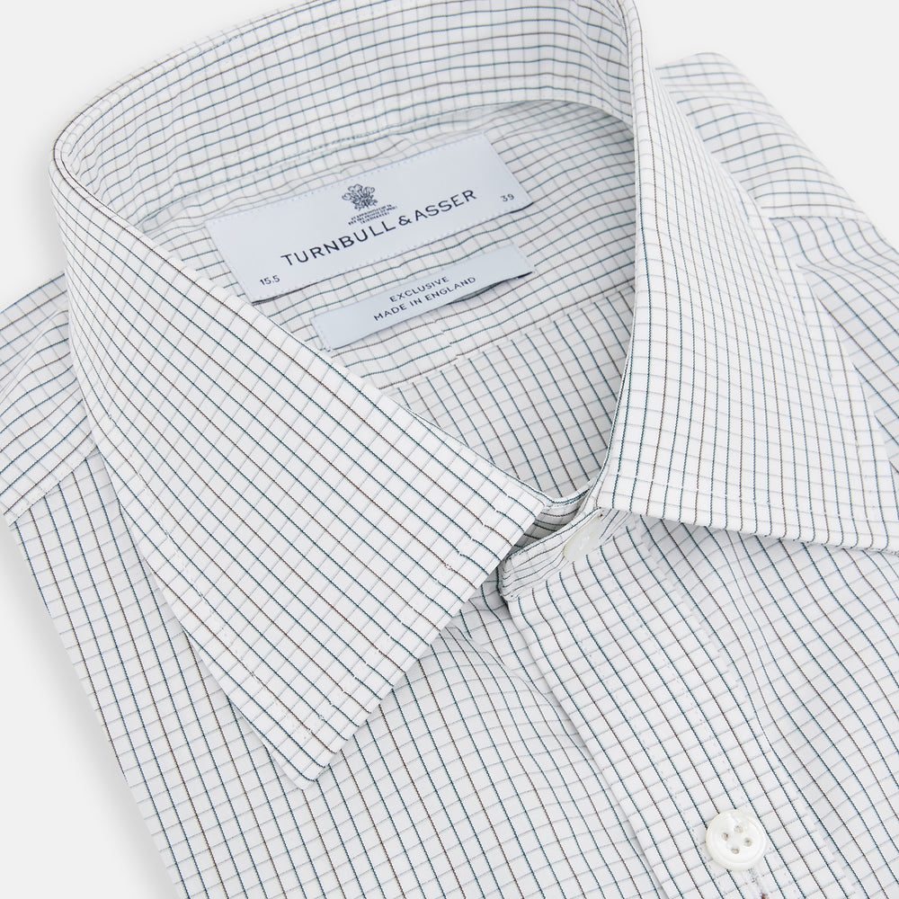 Forest Melange and Red Graph Check Mayfair Shirt