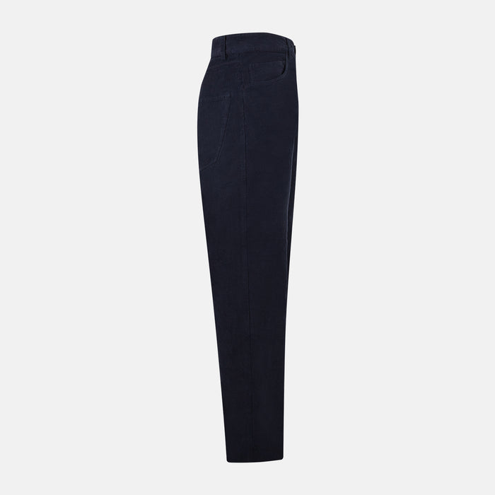 Light Navy Corduroy Charles Trousers Image 3