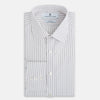 View 5 of product Midnight Blue and Red Ticking Stripe Mayfair Shirt
