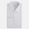 Midnight Blue and Red Ticking Stripe Mayfair Shirt